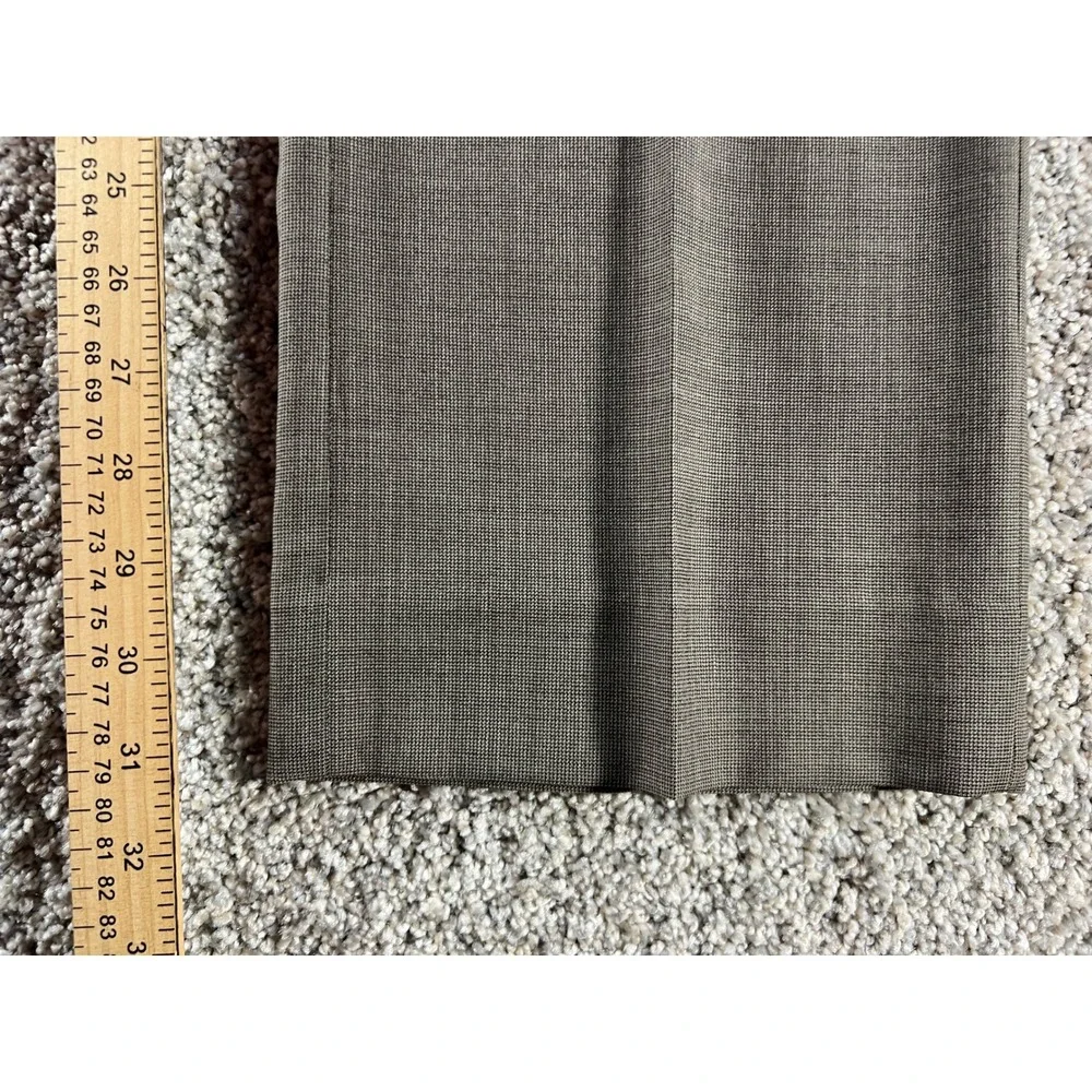 Men's Banana Republic Classic Fit Brown Wool Micro Check Dress Pants 33x32